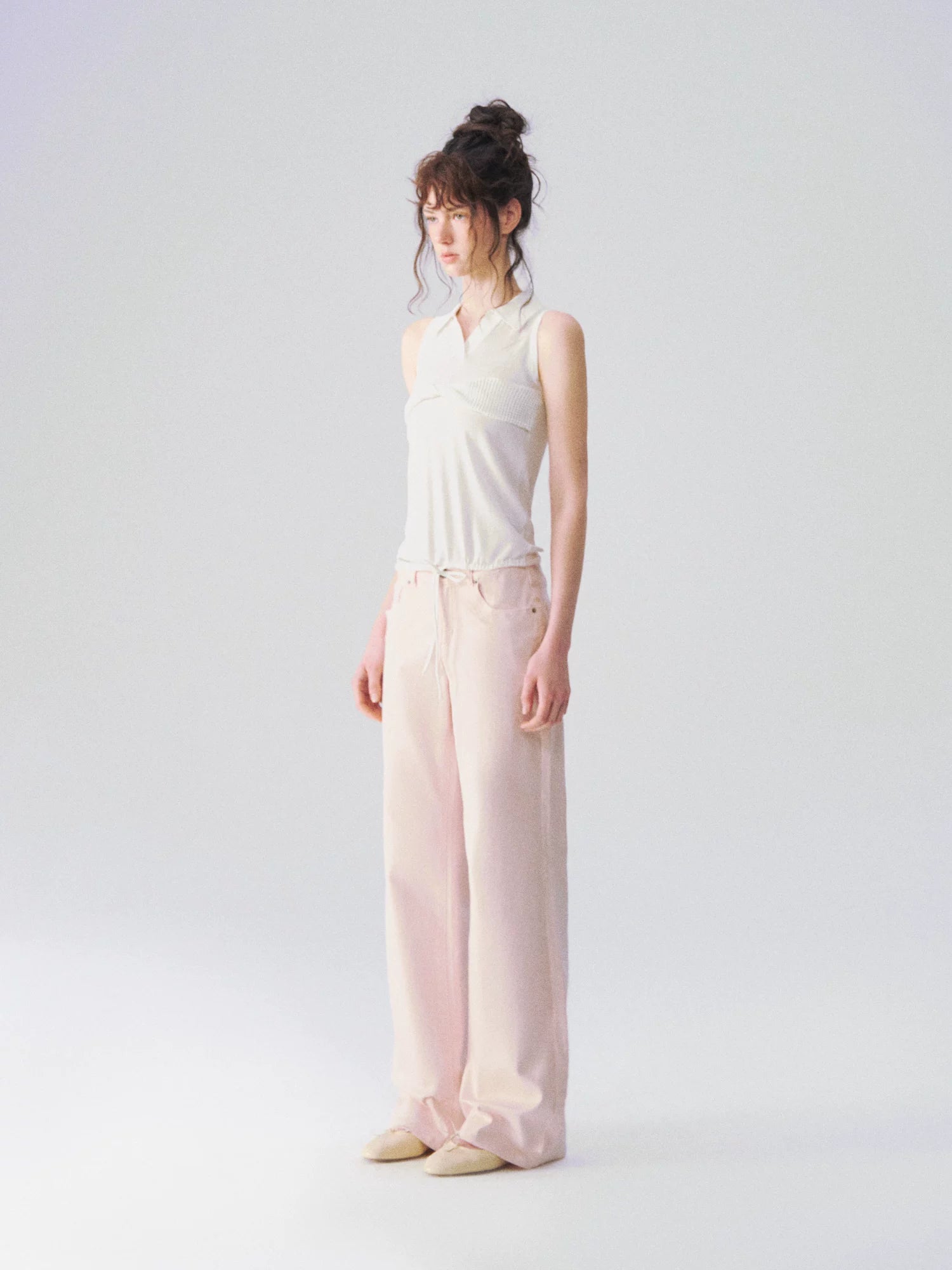Twist-Knot Polo Neck Sleeveless Top