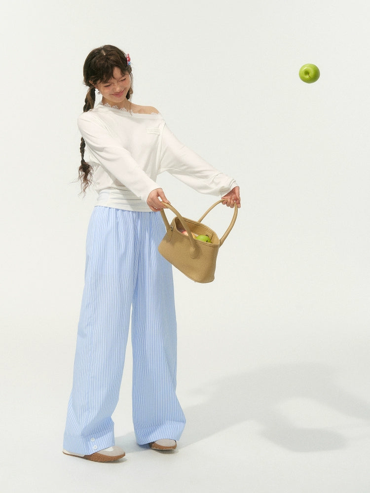 Striped Straight Leg Casual Pants - CHINASQUAD