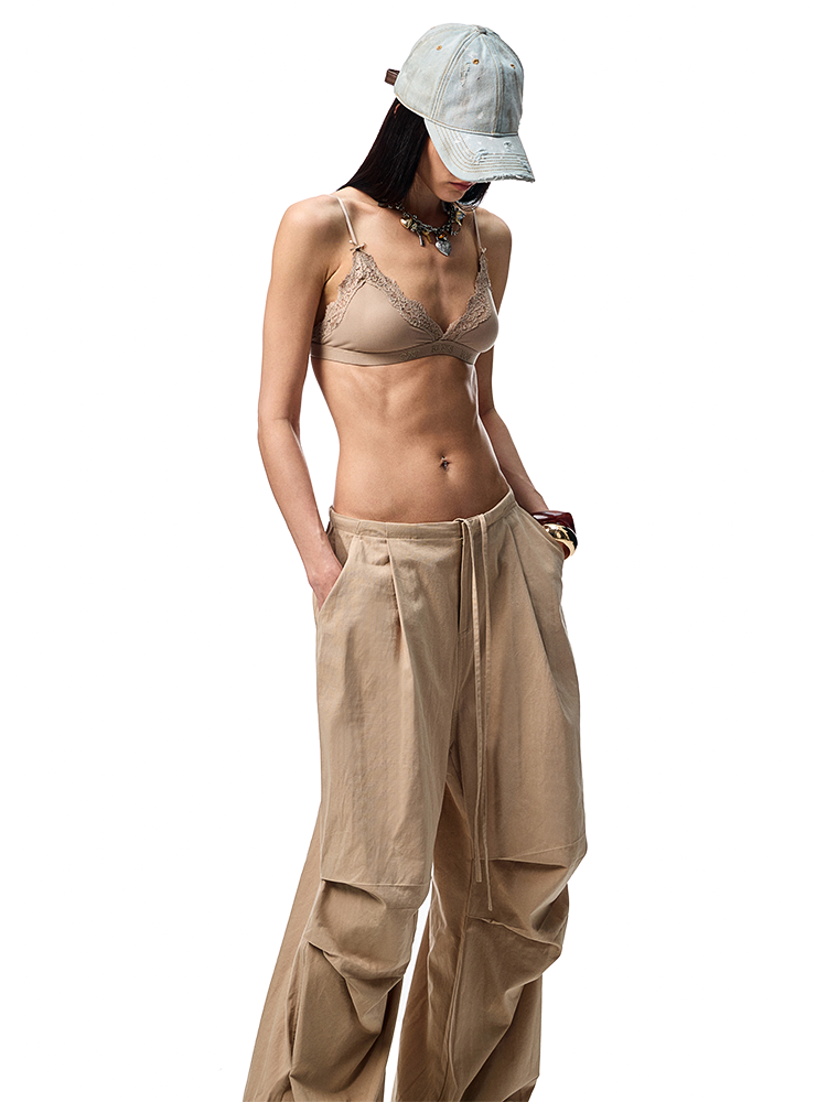 Lace Triangle Cup Bra Without Underwire - CHINASQUAD