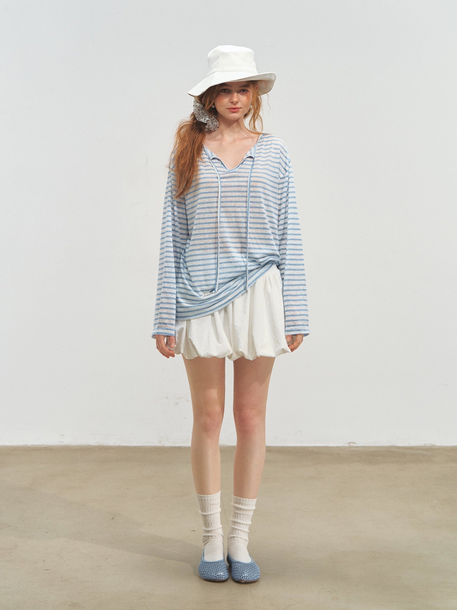 White Ballet-style Puff Midi Skirt - CHINASQUAD