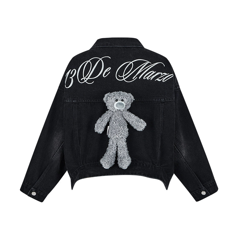 Convertible Denim Jacket with Puff Sleeves - CHINASQUAD