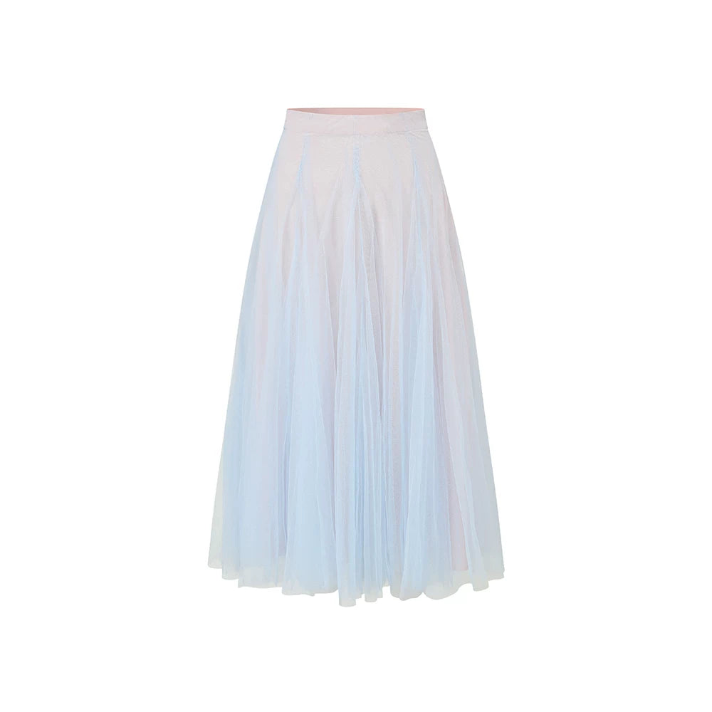 Blue Lily Strapless Corset Top & Mesh Skirt Set