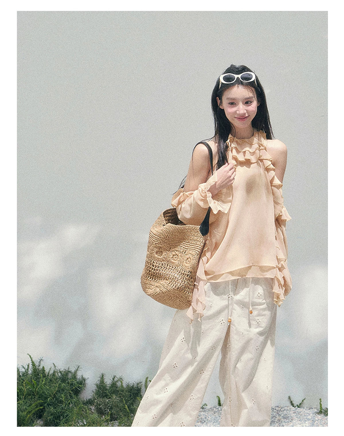 Heidi Ruffle Shoulder Blouse