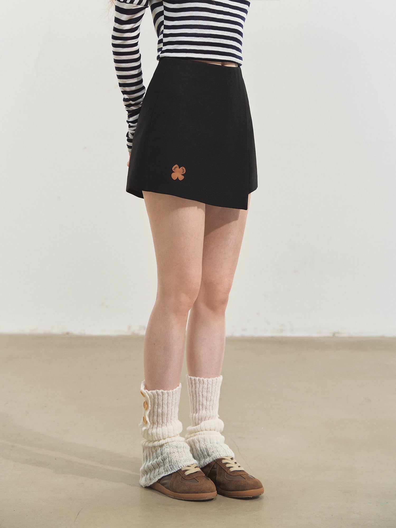 Fun Flower Fake Two-Piece Skort