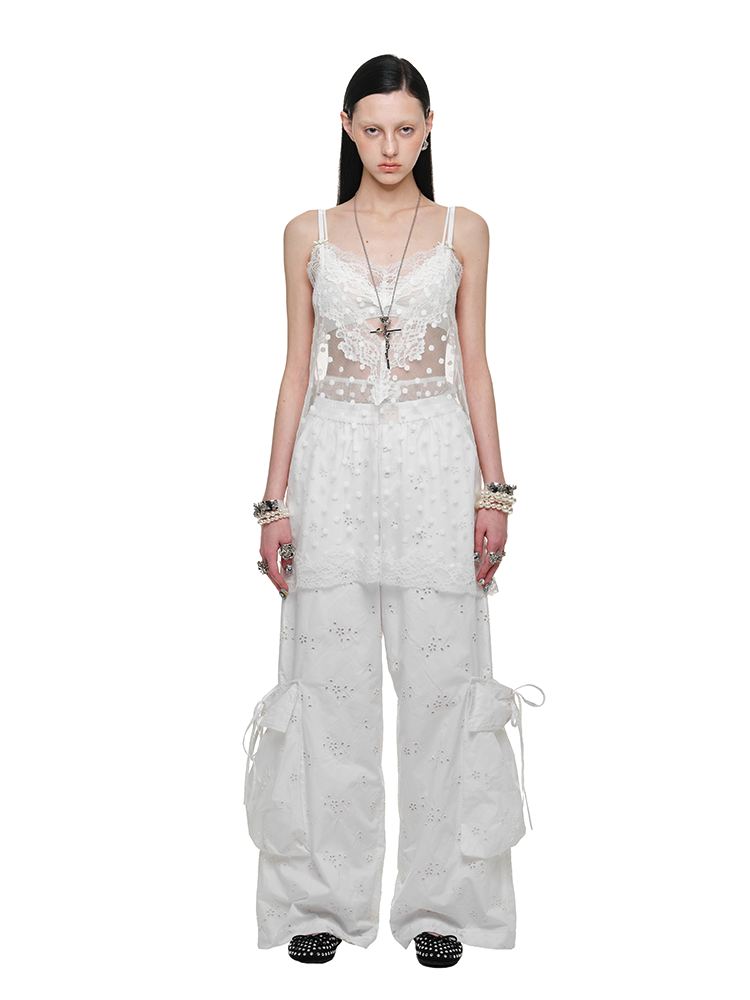 Polka Dot Lace Slip Dress - CHINASQUAD