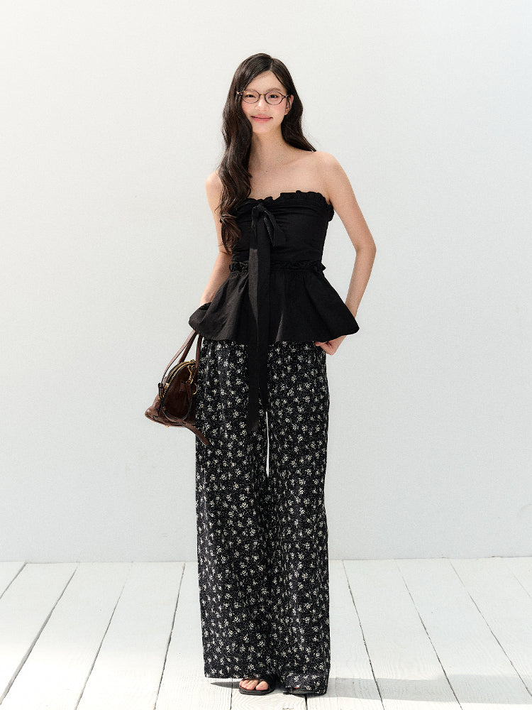 Black Waist Strapless Top - CHINASQUAD