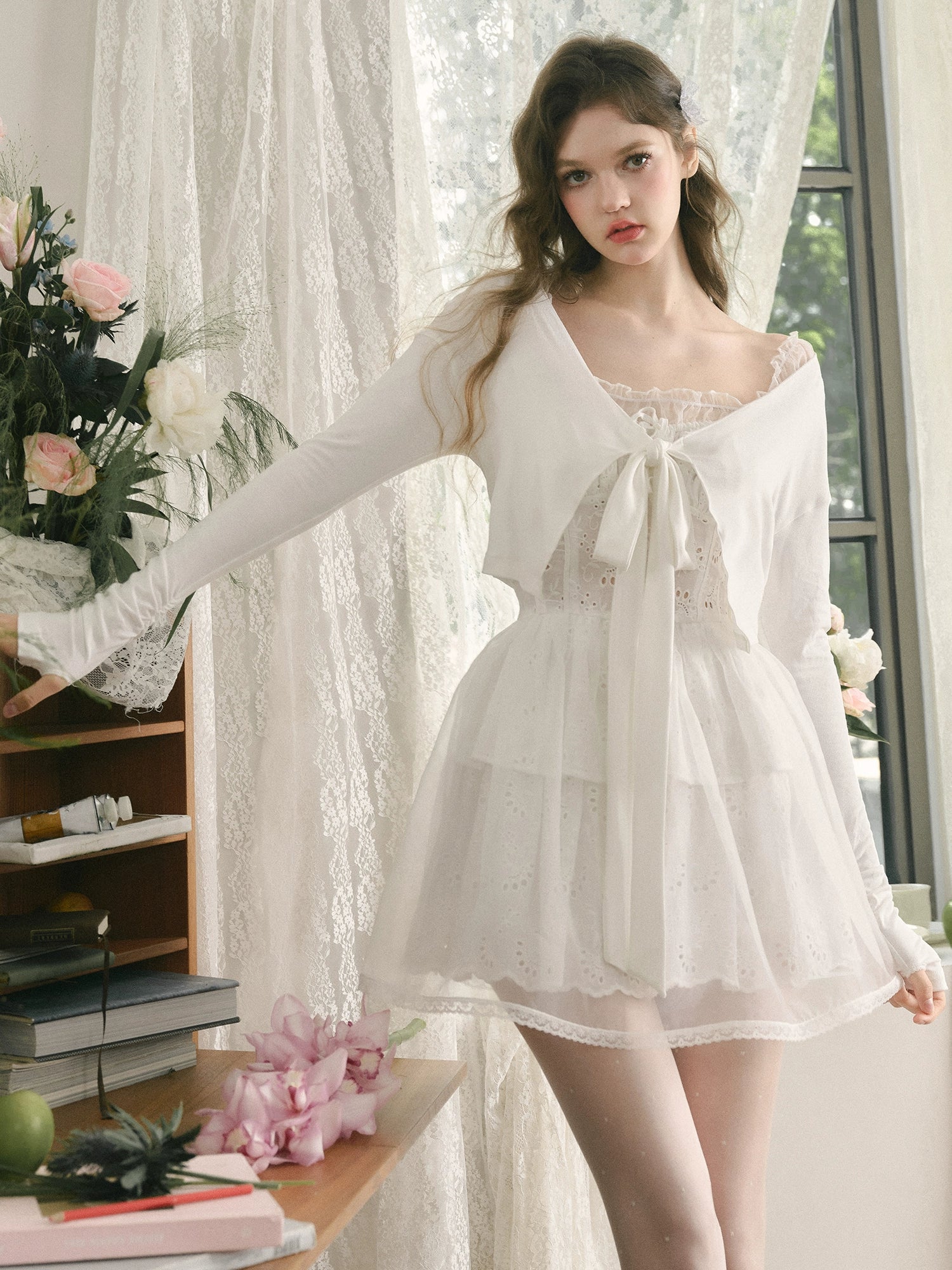 French Bow Knit Cardigan - CHINASQUAD