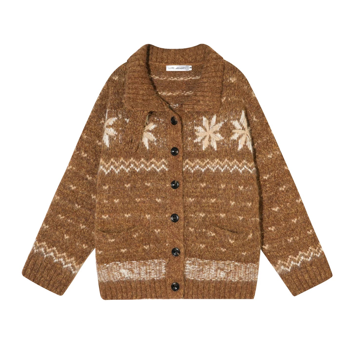 Snowflake Fair Isle Wool-Blend Knit Cardigan
