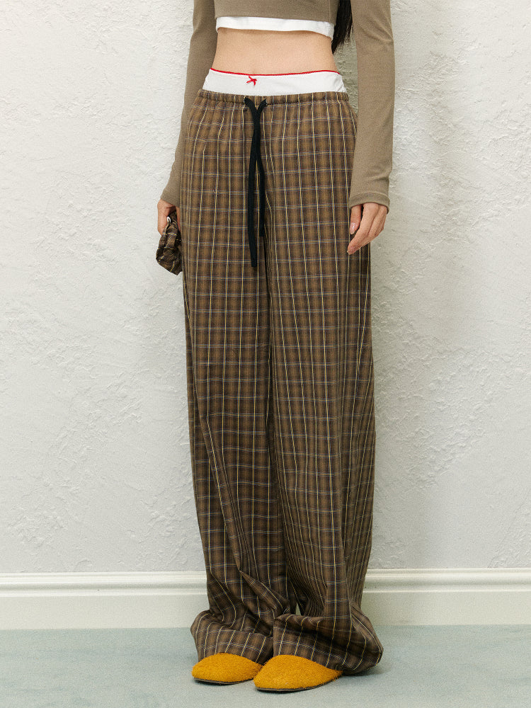 Double Waistband Spliced Fake Two-Piece Long Pants - CHINASQUAD