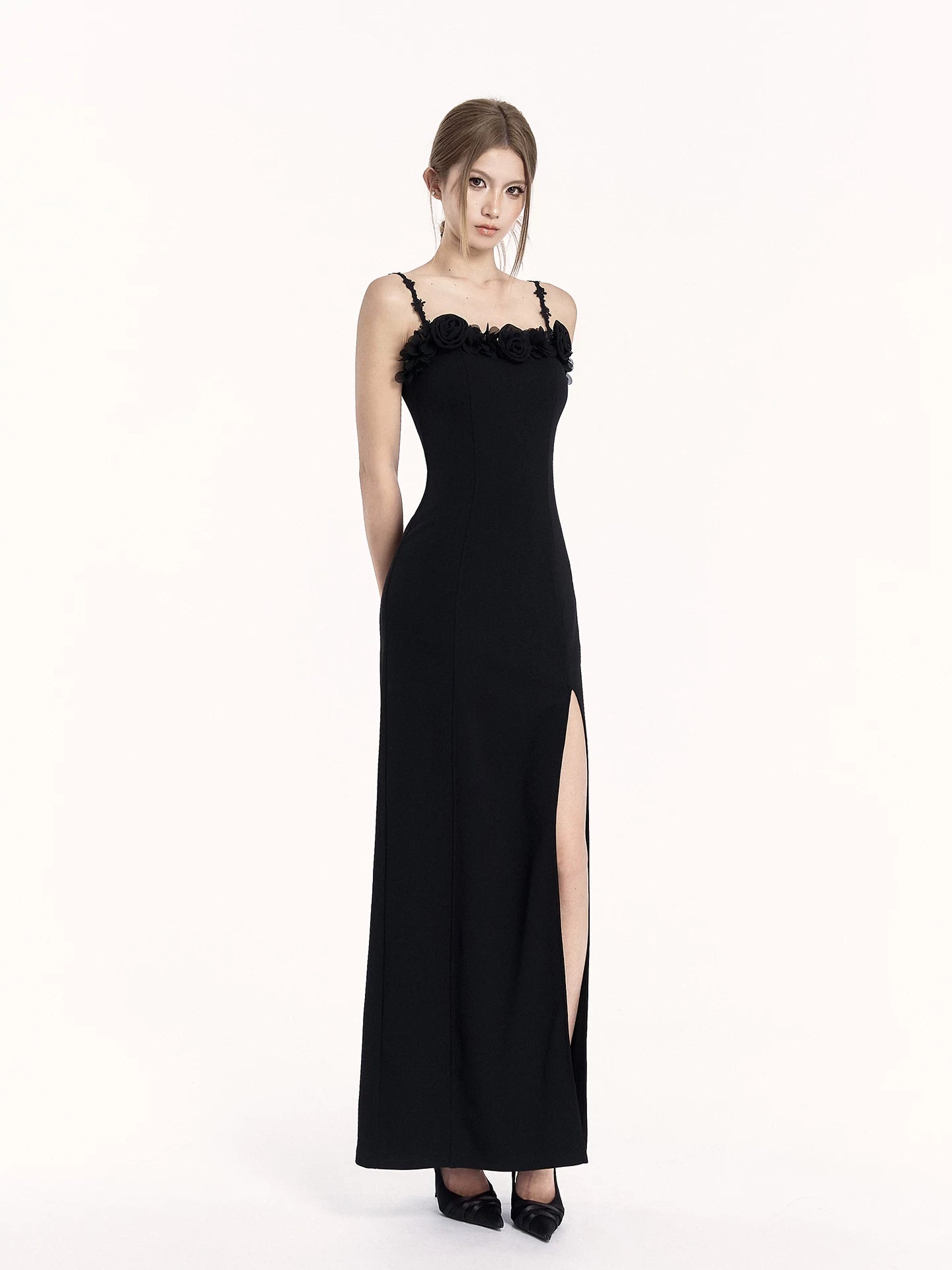 Slim-Fit Satin Camisole Maxi Dress