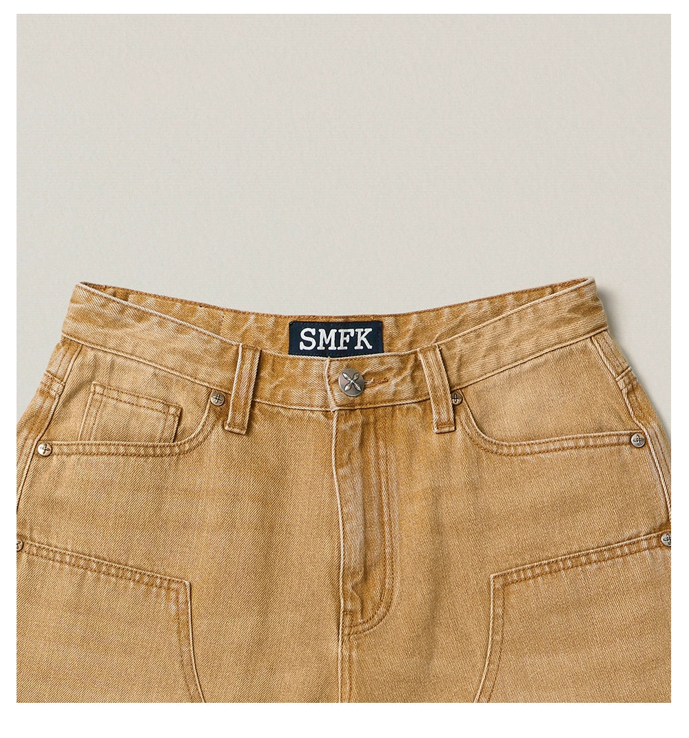 Compass Vintage Wide Cargo Jeans - CHINASQUAD