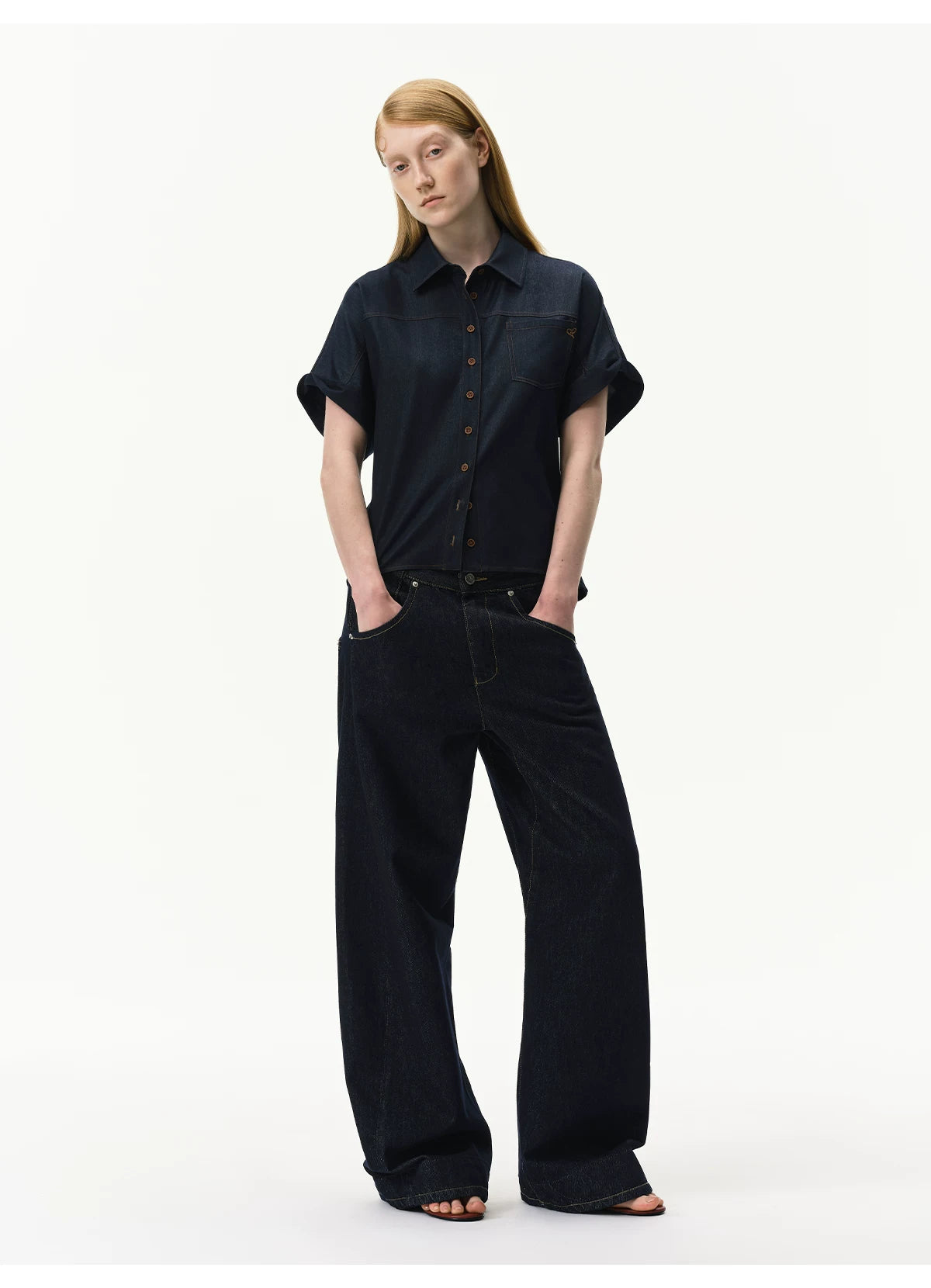 Lyocell Relaxed Batwing Sleeve Shirt
