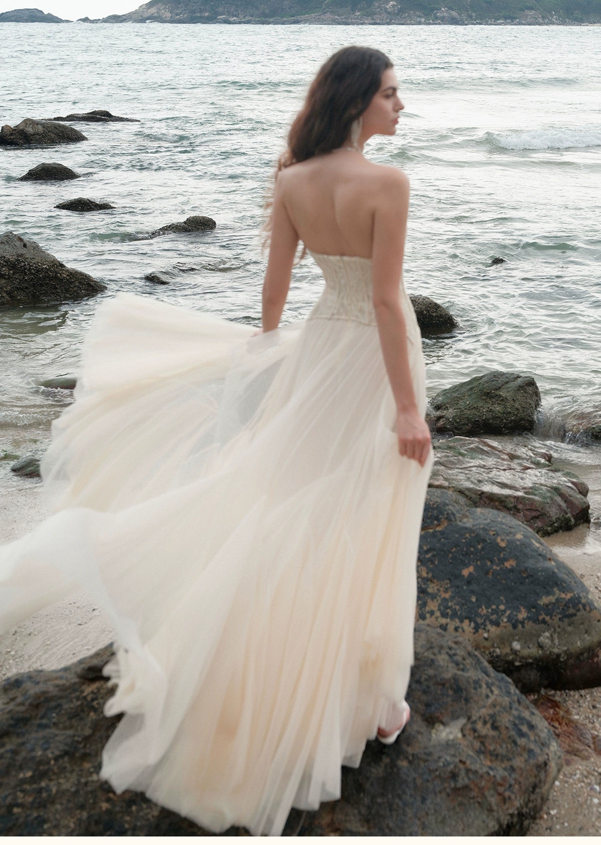 Heavy Lace Corset Mesh Maxi Dress - CHINASQUAD