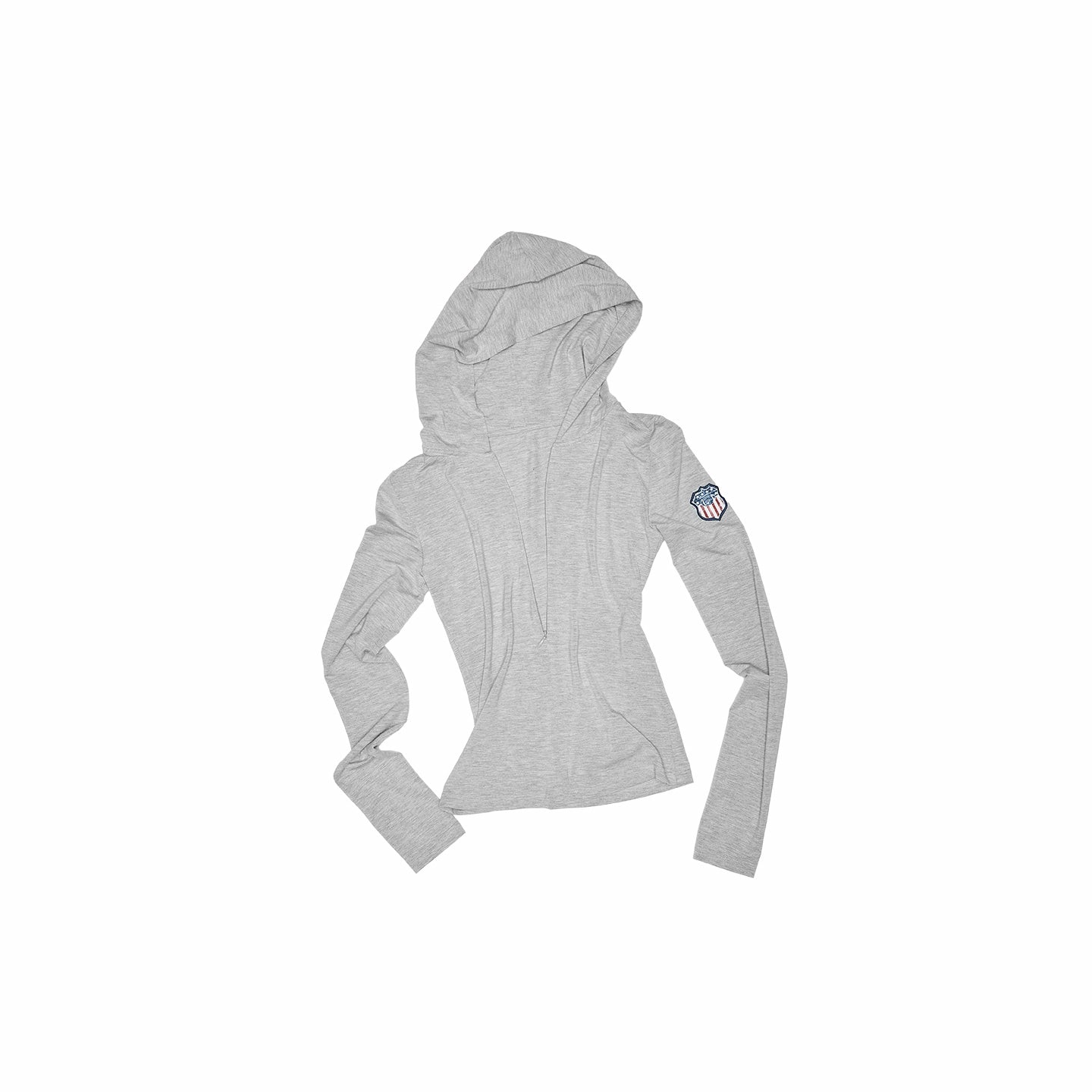 Hooded Zip-up Long-sleeve T-shirt