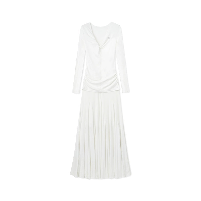 Wisteria Tencel Ribbed V-neck Maxi Dress - CHINASQUAD