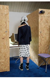 Asymmetric Letter Print Sweatshirt - CHINASQUAD