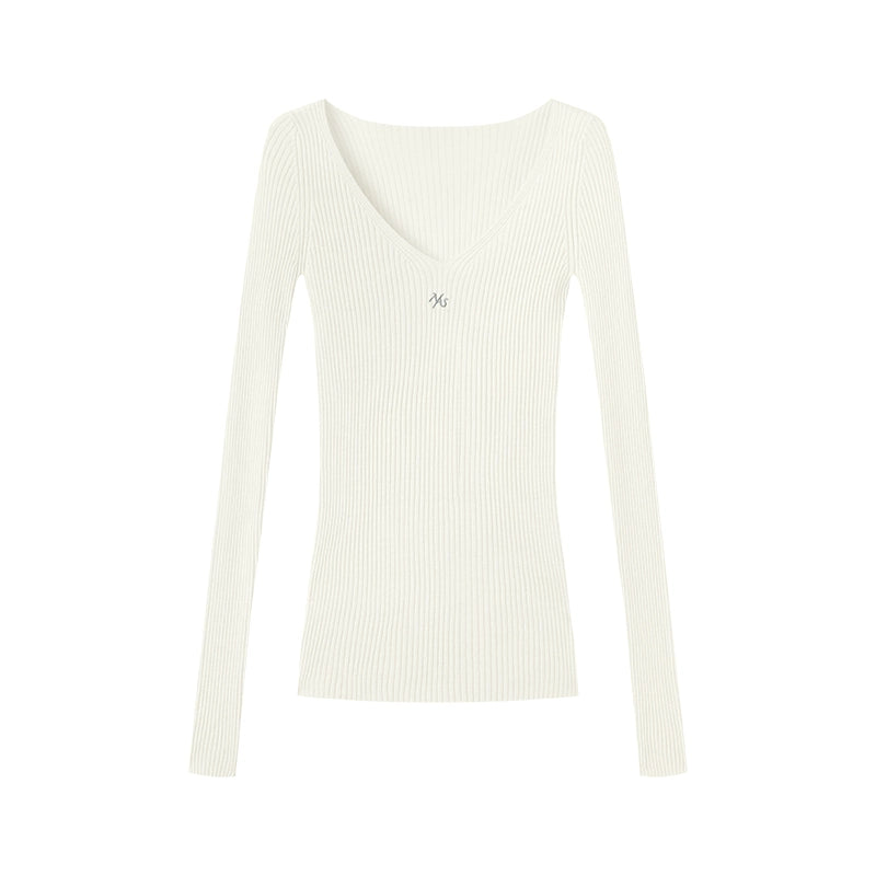 Luna Mercerized Wool V-Neck T-Shirt