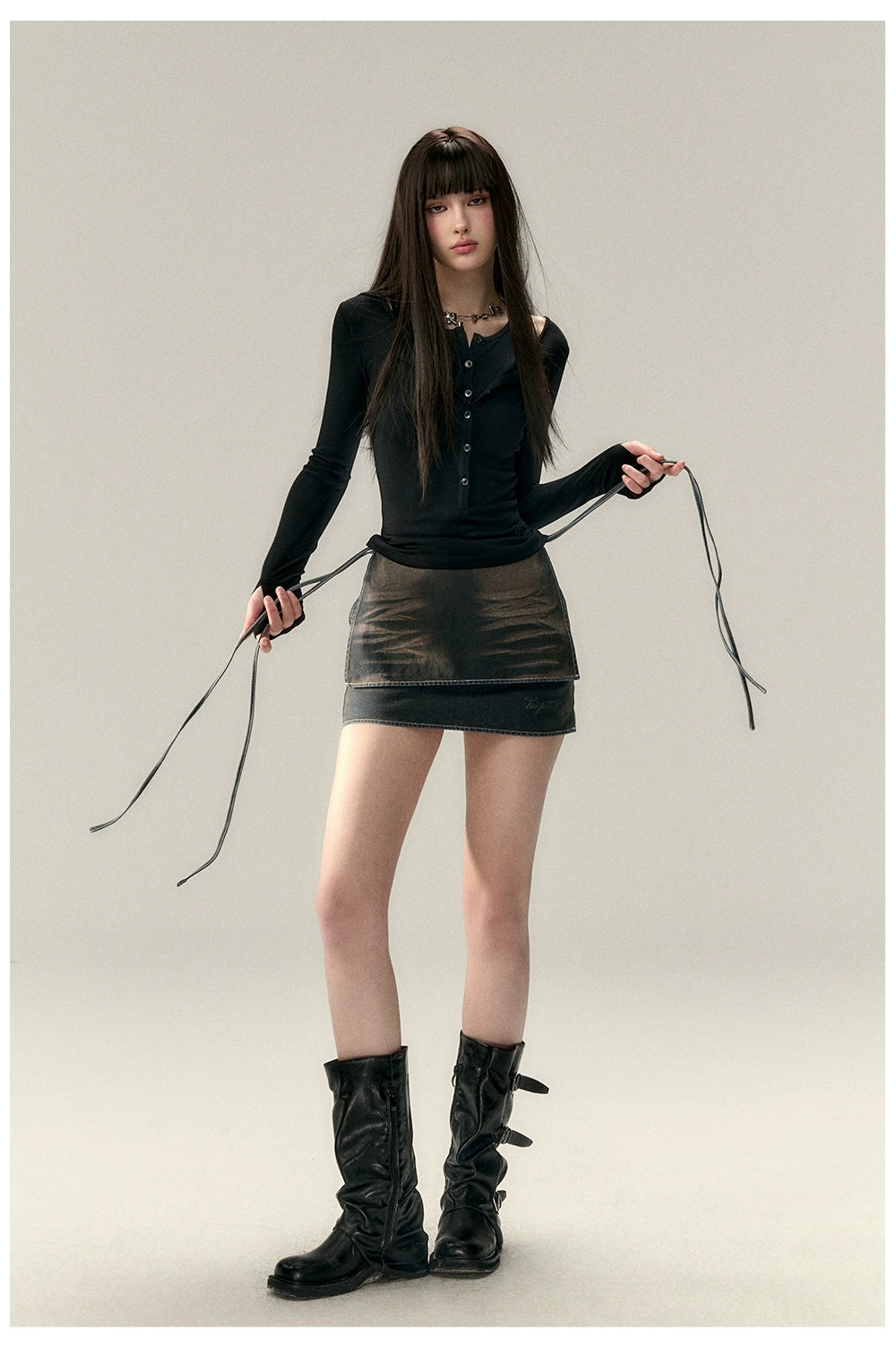 Two-Piece Style Convertible Long Sleeve Vest Top