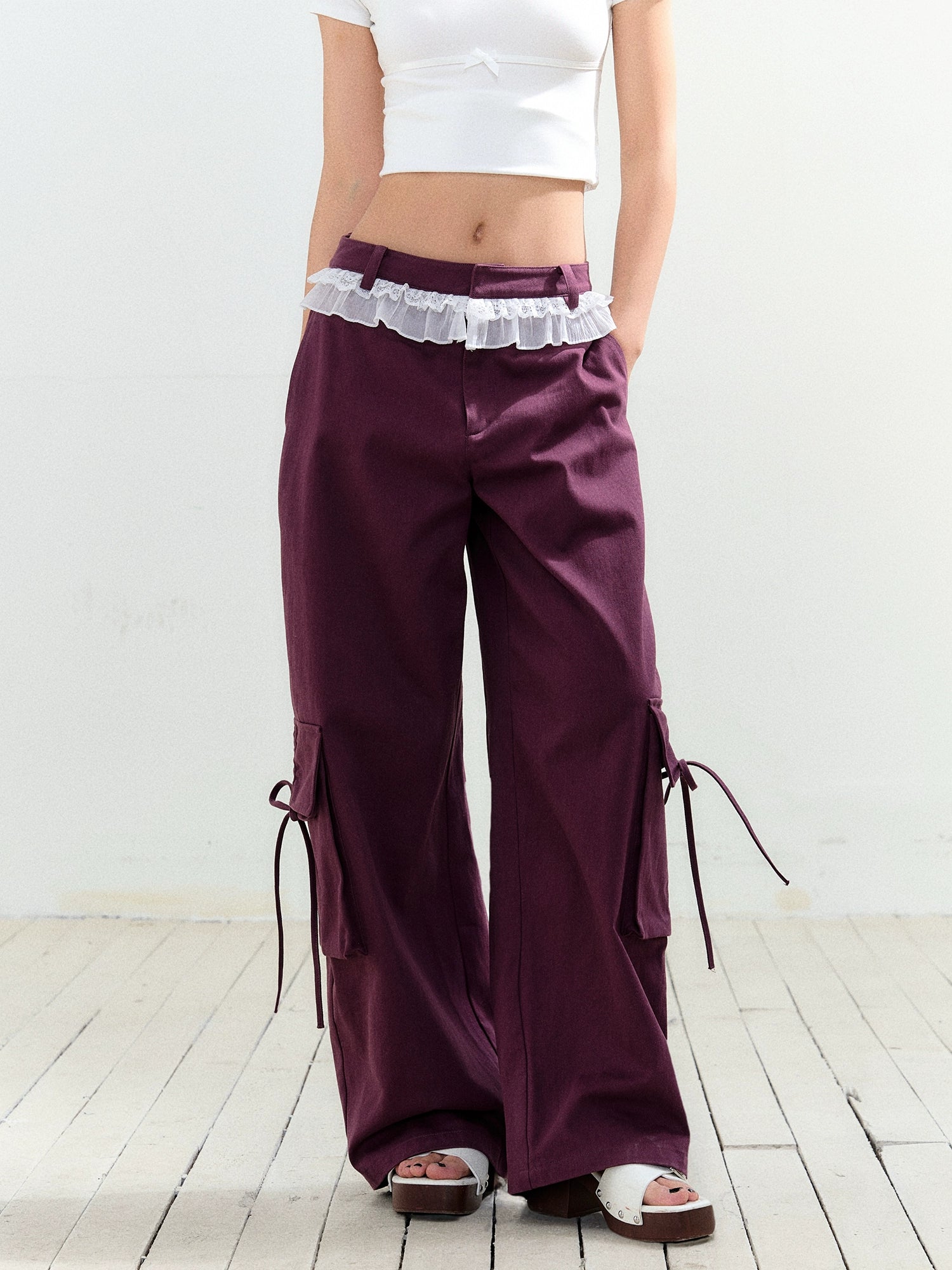 Fake Two Piece Drawstring Big Pocket Utility Pants - CHINASQUAD