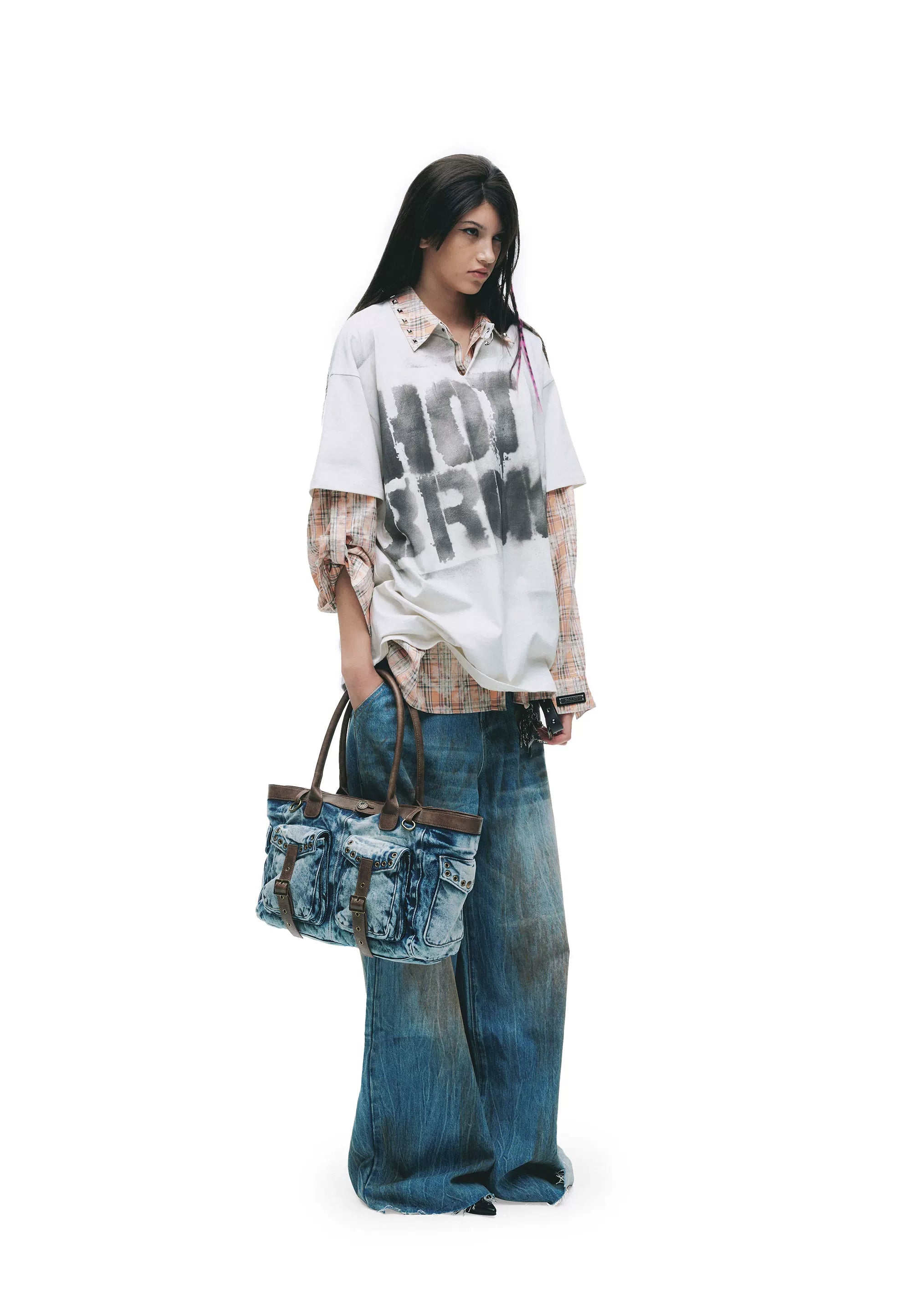 Hand-Sprayed Graffiti Distressed Oversized T-Shirt
