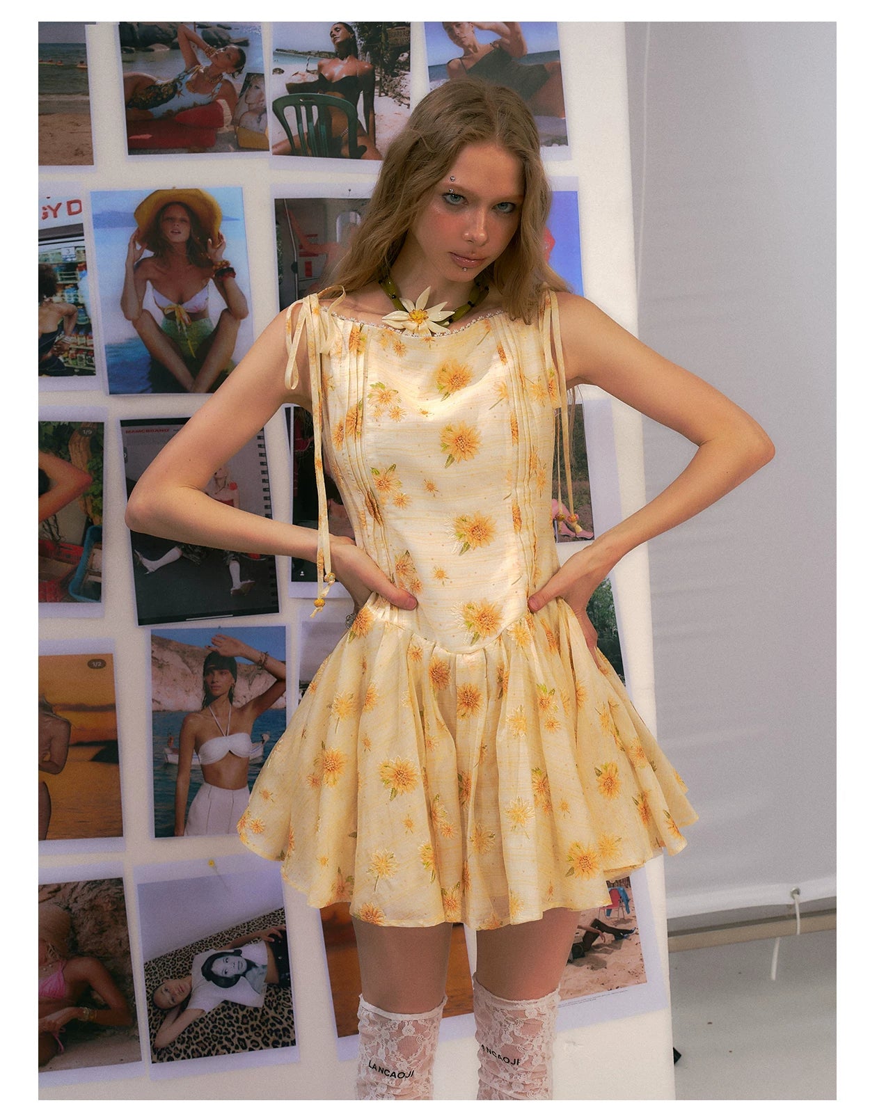 Floral One-Shoulder A-Line Mini Dress