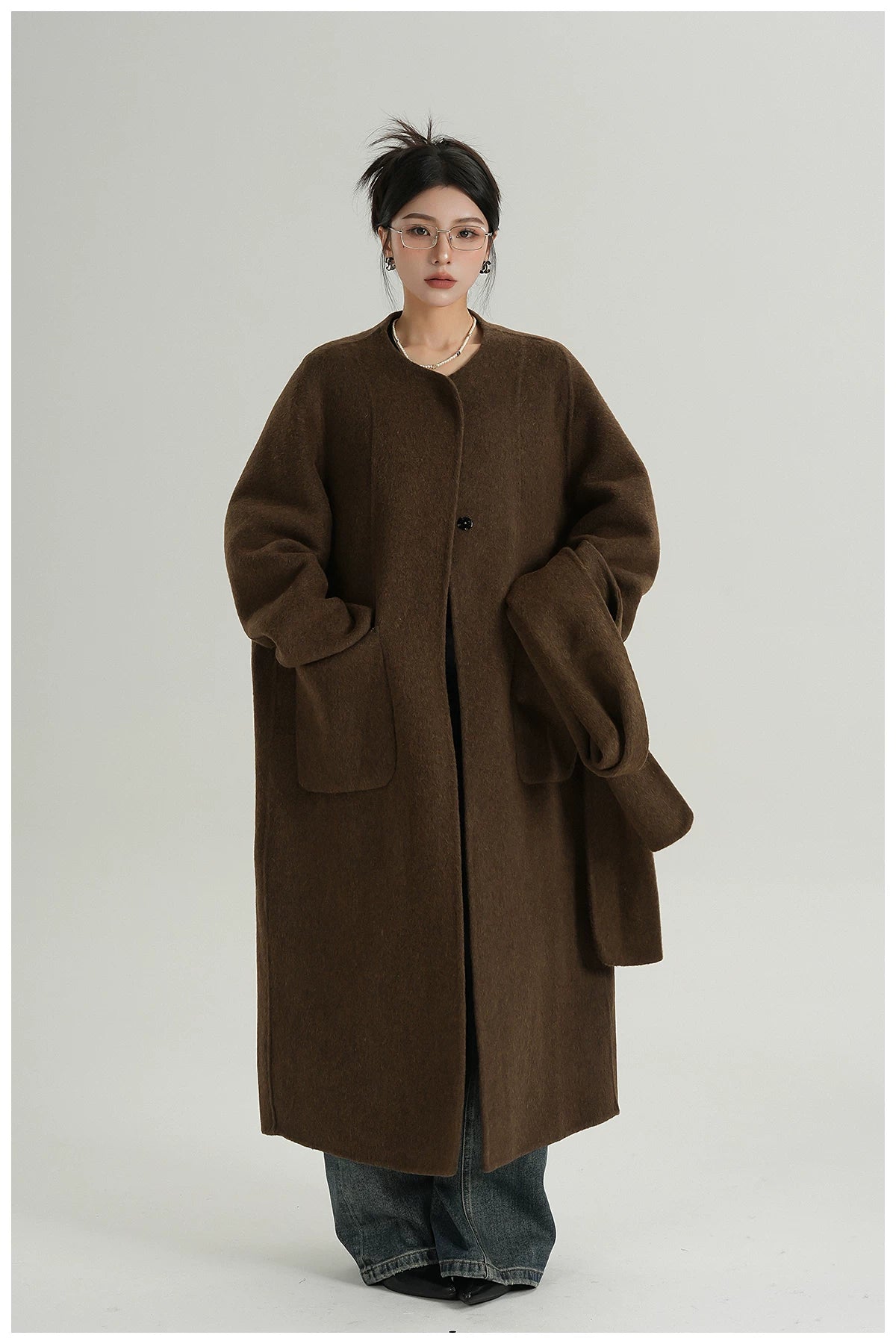 Oversized Double-Faced Wool Long Coat