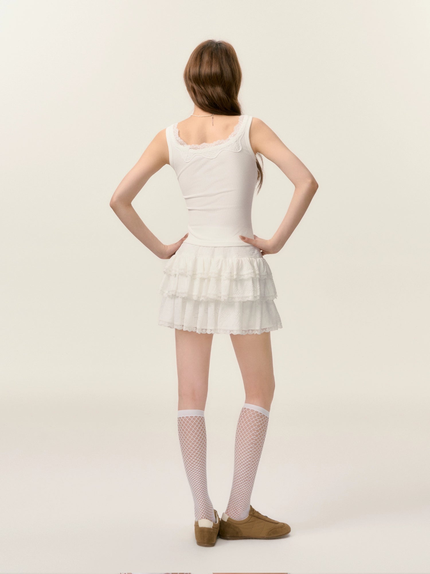 Lace Trim Butterfly Knot Back Top - CHINASQUAD