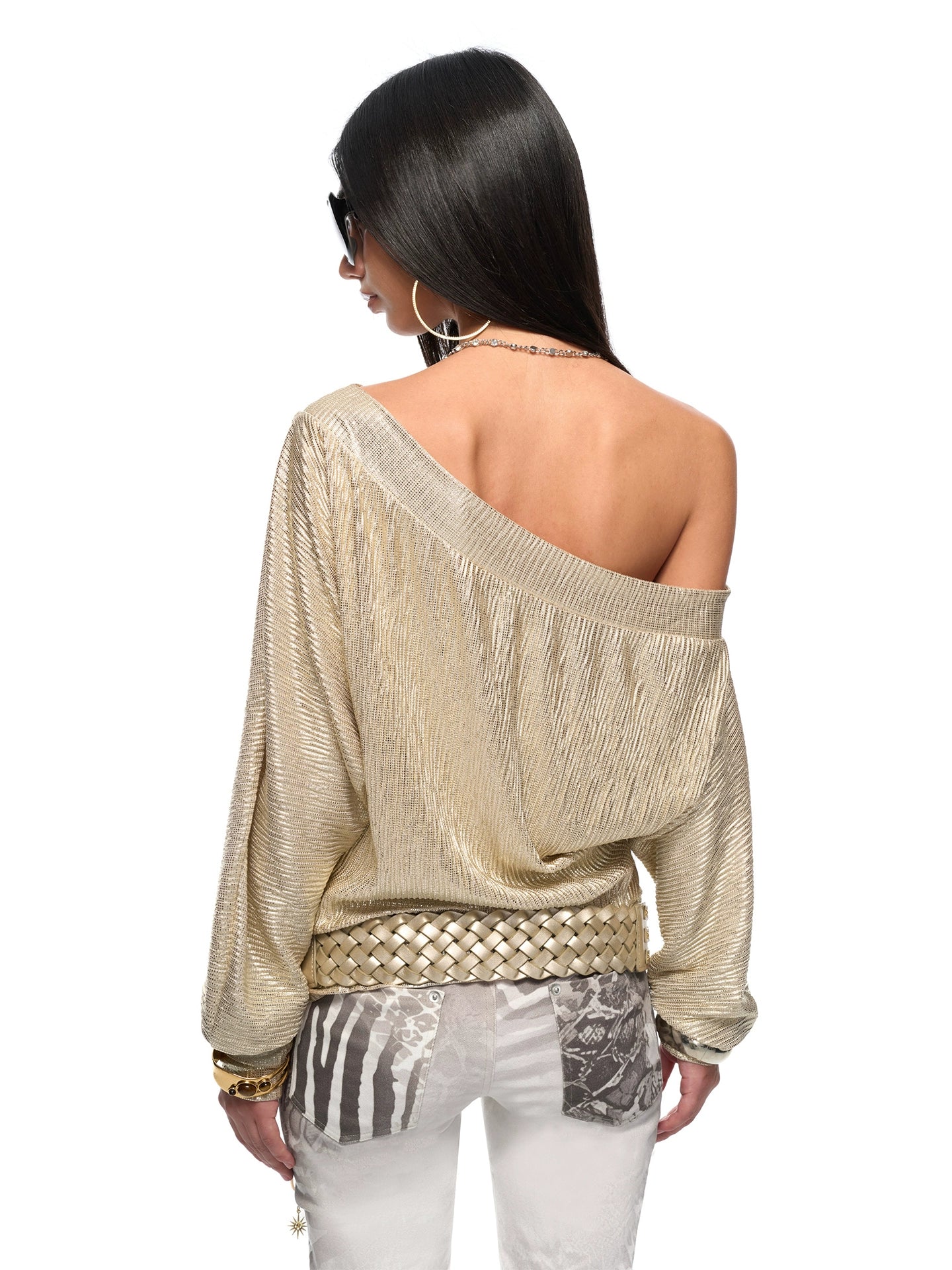 Chain-Detail Long-Sleeve T-Shirt