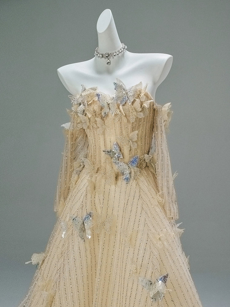 Eternal Butterfly Adorned Couture Gown