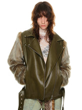 Fur Panel Quilted Moto Jacket - CHINASQUAD