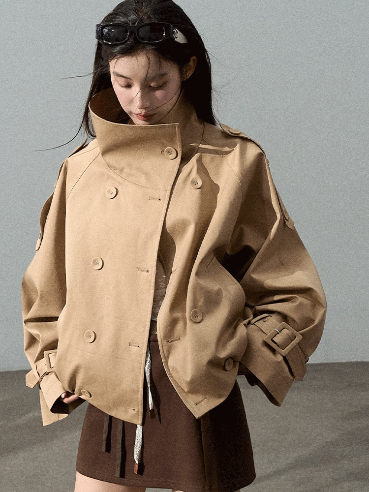 Lyocell Cotton Cropped Trench | Final Sale
