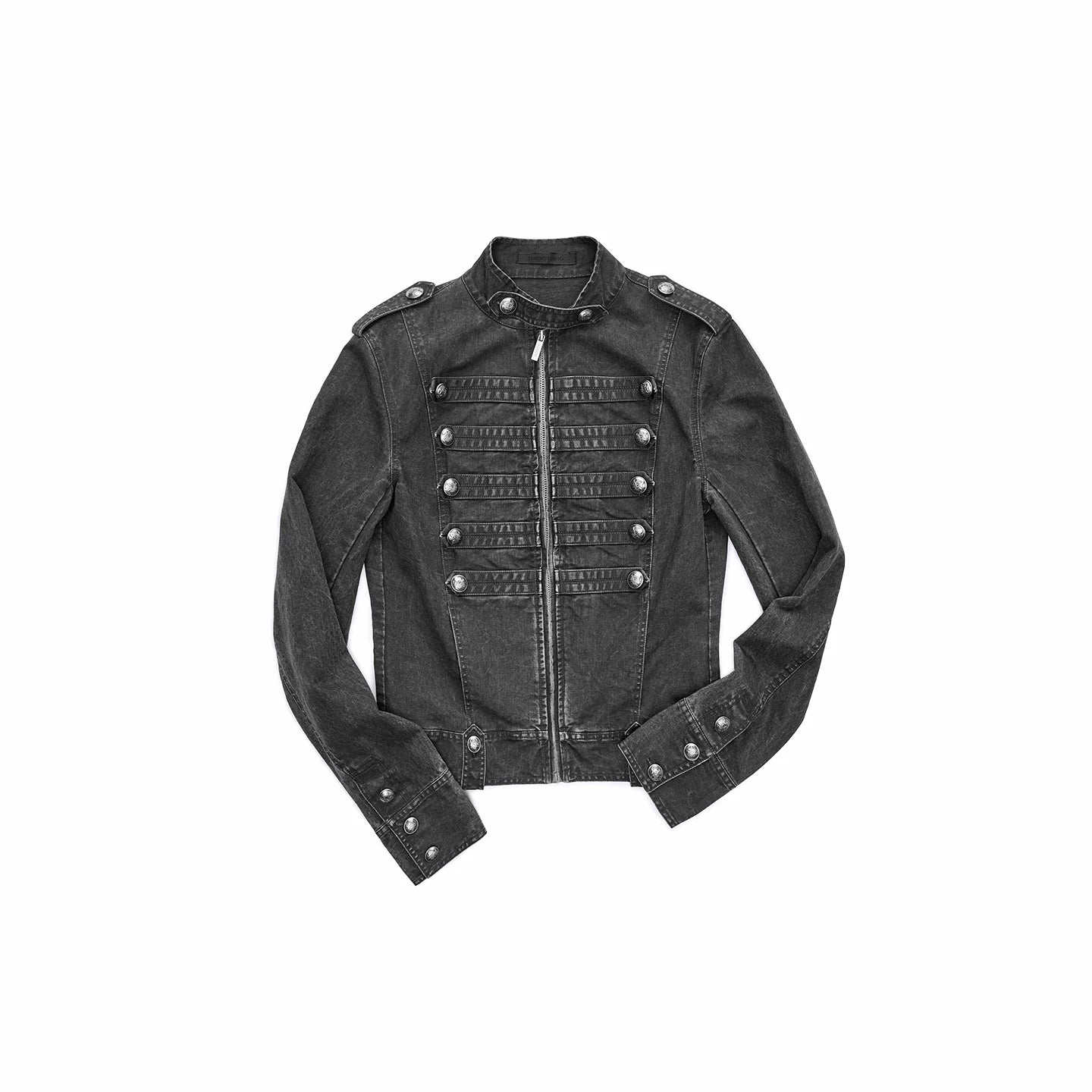 Double-Breasted Distressed Canvas Jacket