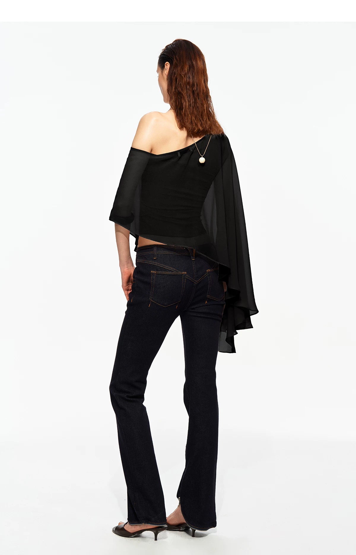 Matte Chiffon Cape Top