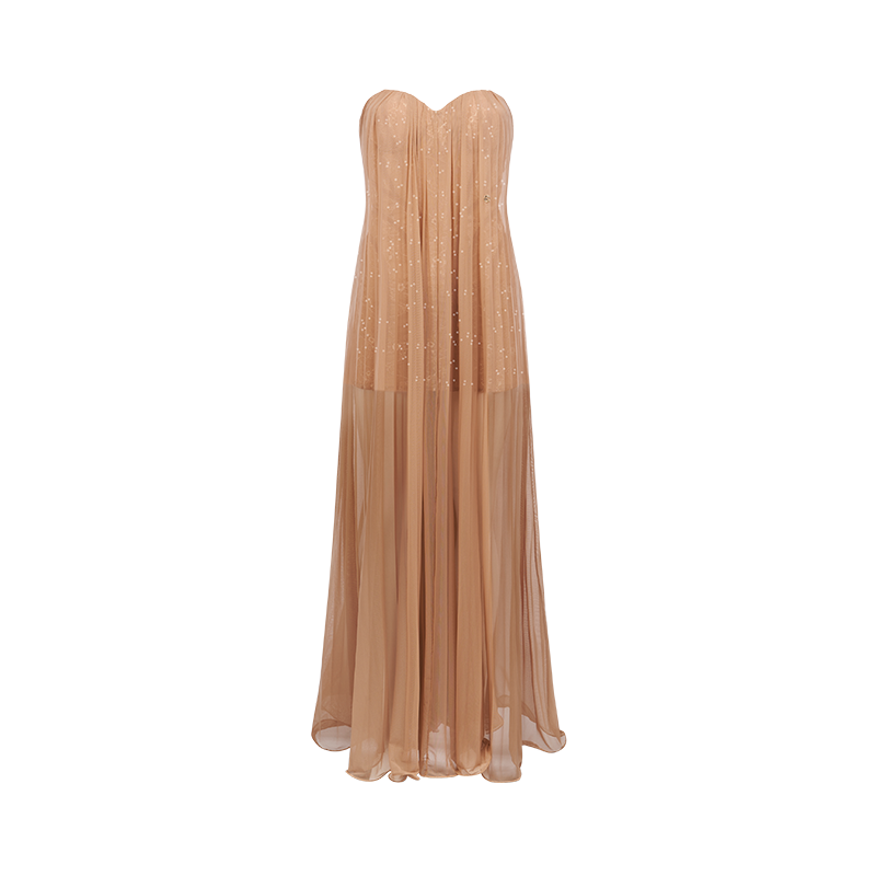 Thea Strapless Mesh Backless Dress - CHINASQUAD