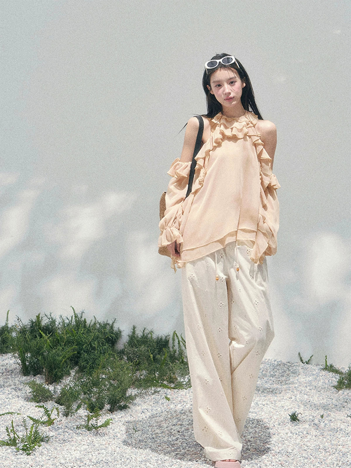 Heidi Ruffle Shoulder Blouse