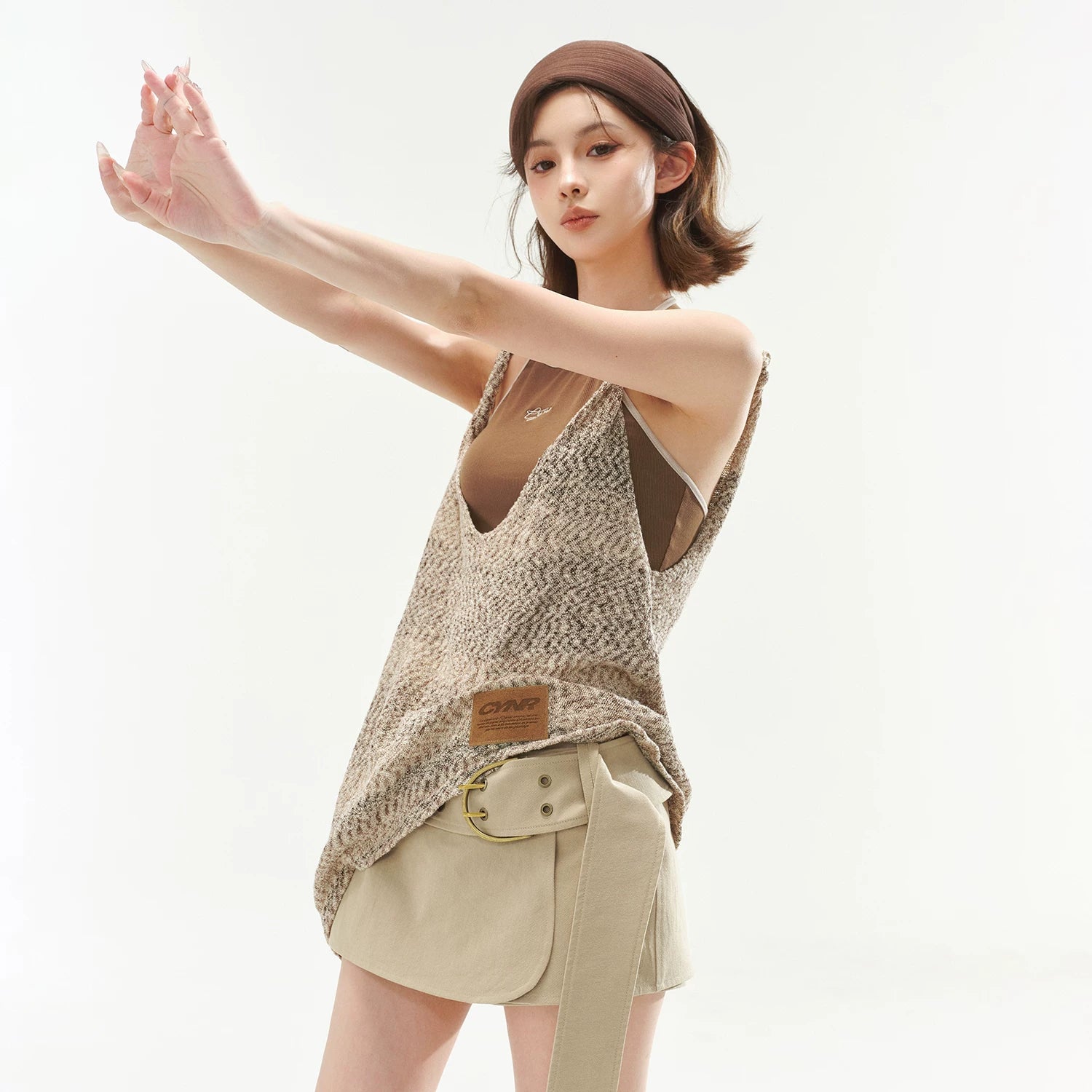 Halter Cami & Textured Sheer Cover-Up Set