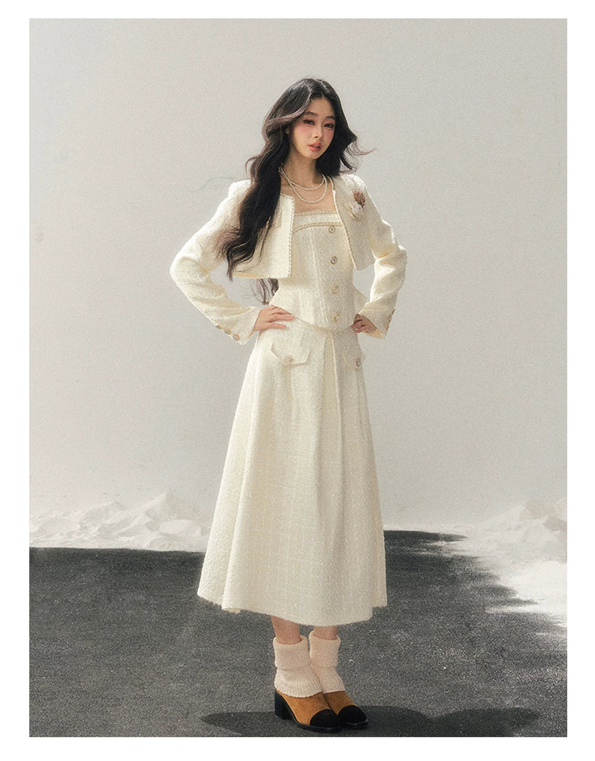 Tweed-Inspired Three-Piece Set