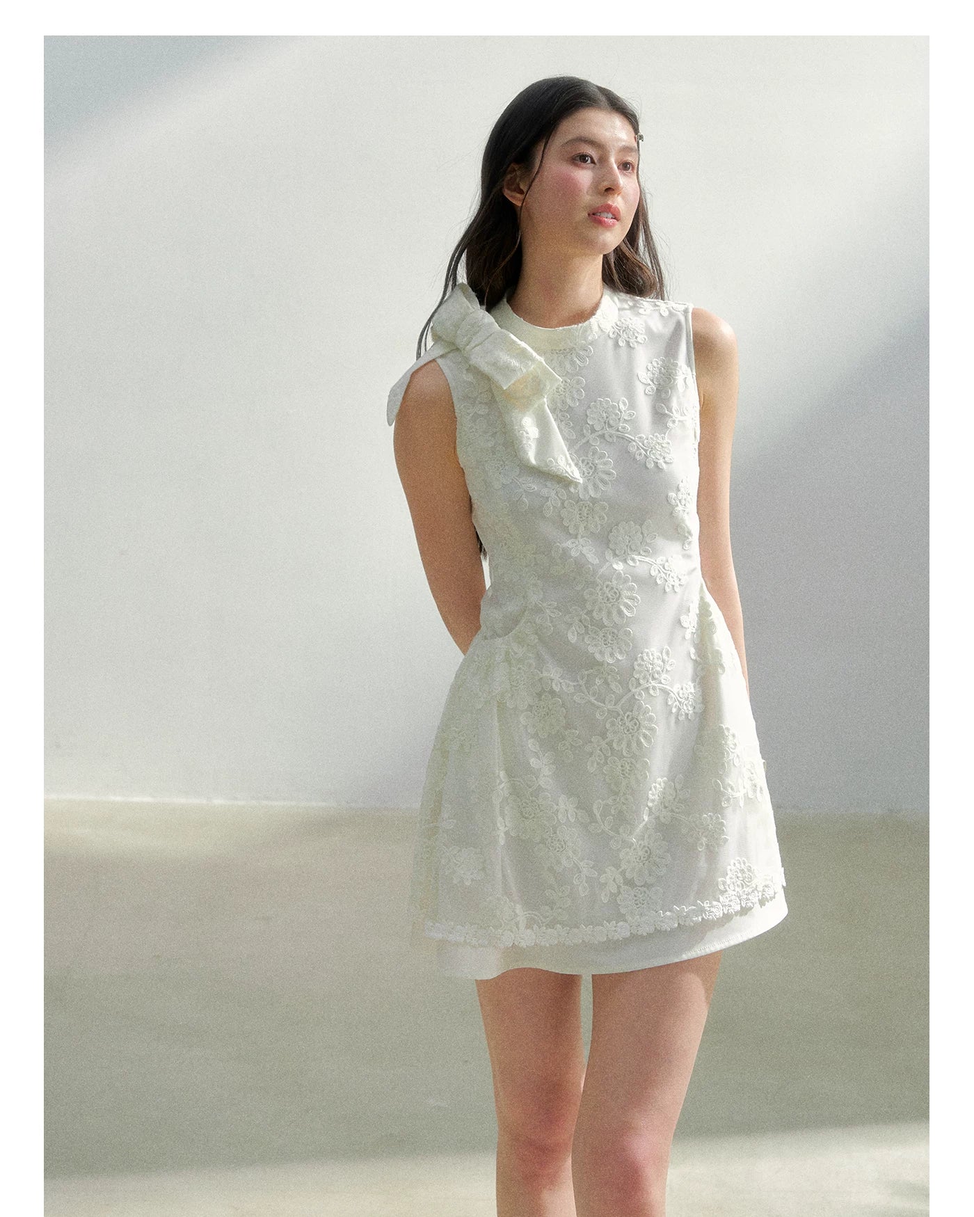 Spring Whisper Lace Embroidered Dress
