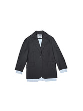 Oversized Gray Blazer Jacket - CHINASQUAD