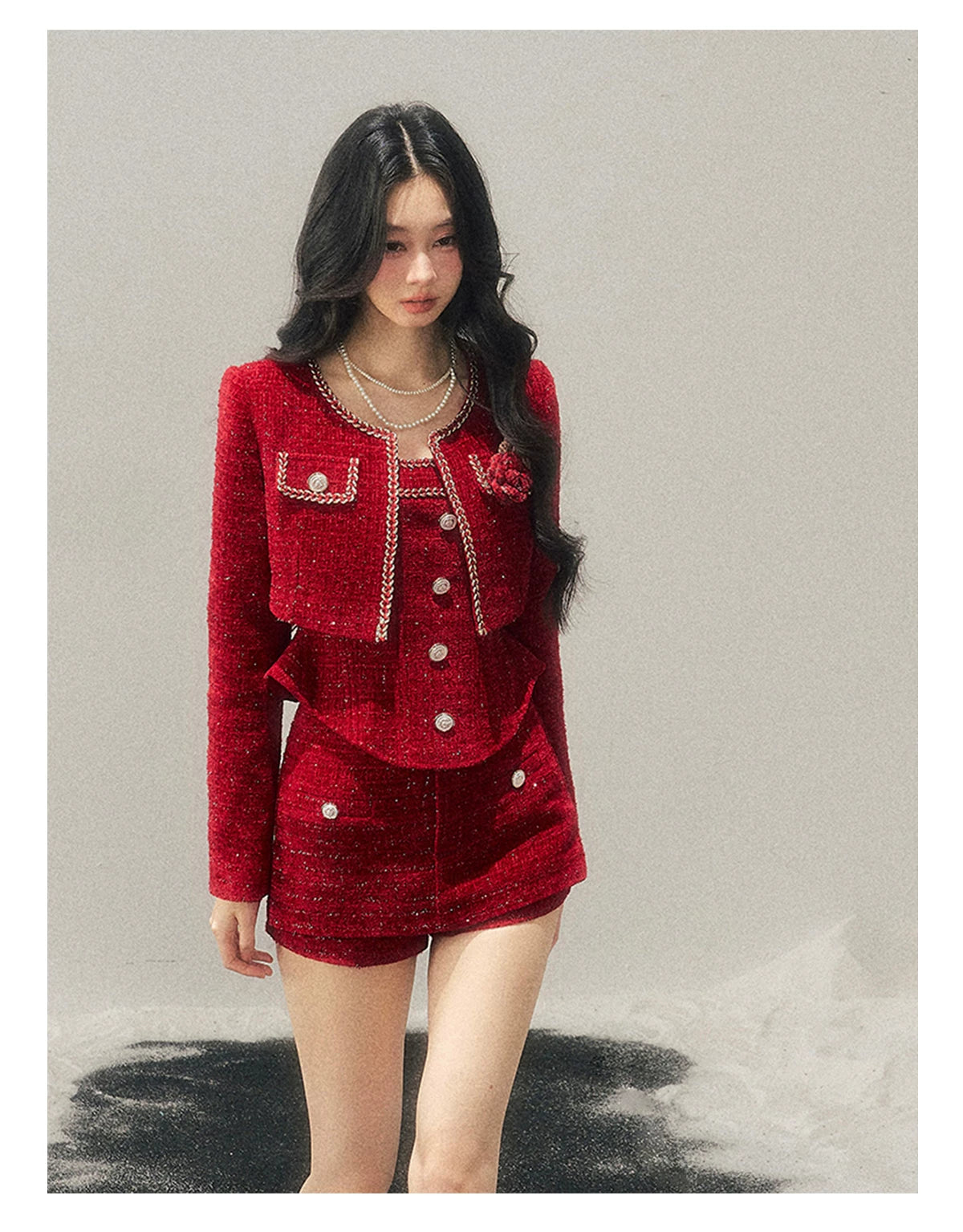 Tweed-Inspired Three-Piece Set