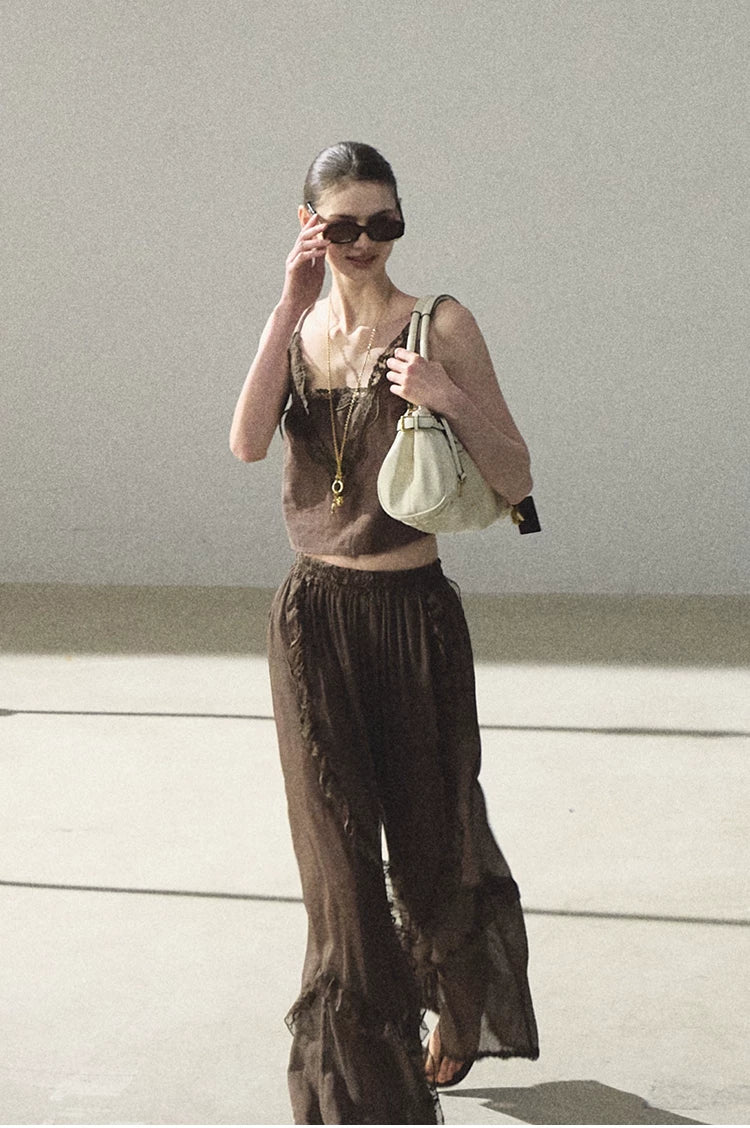 Lyocell Linen Camisole & Relaxed Trousers Set