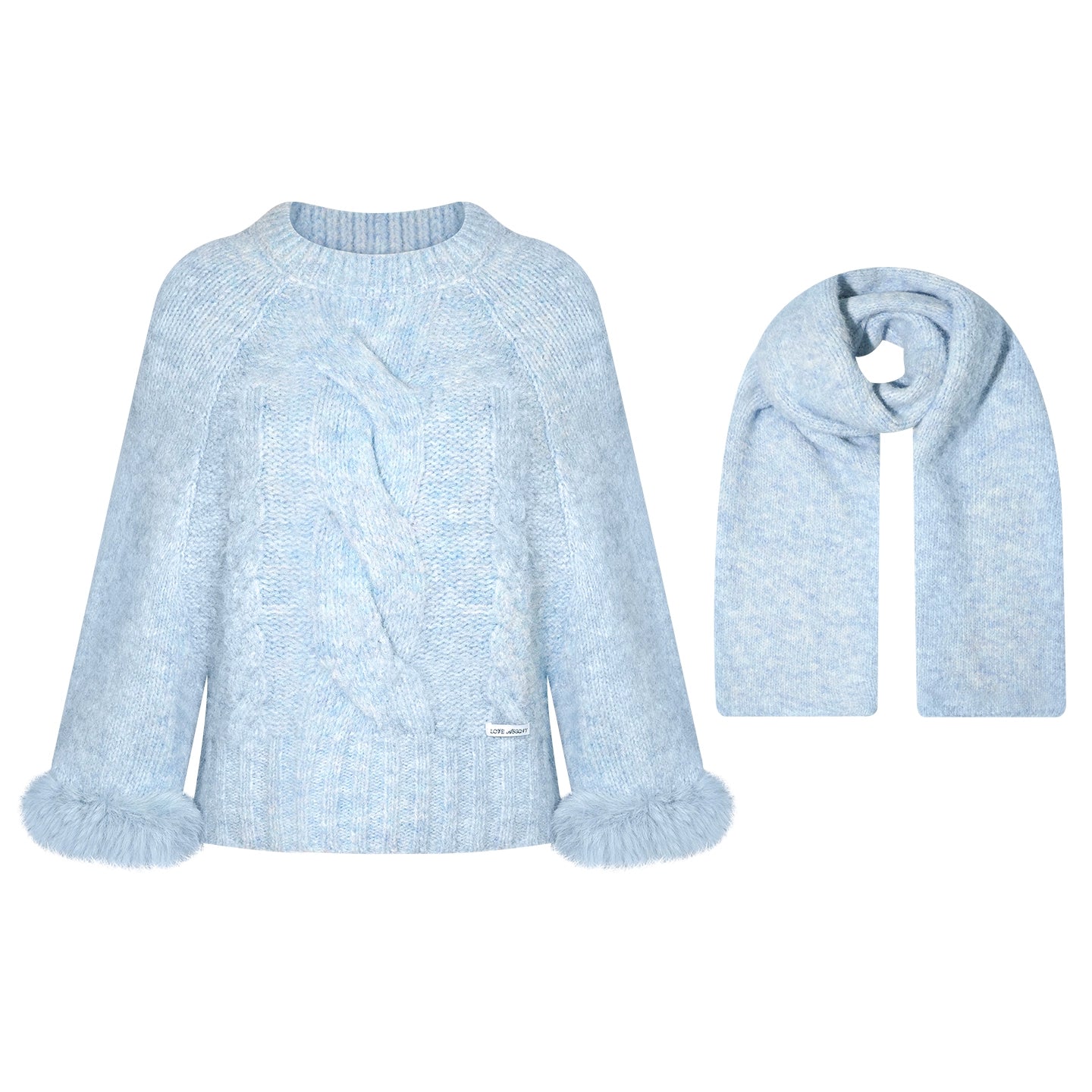 Wool-Blend Cable-Knit Batwing Scarf Sweater