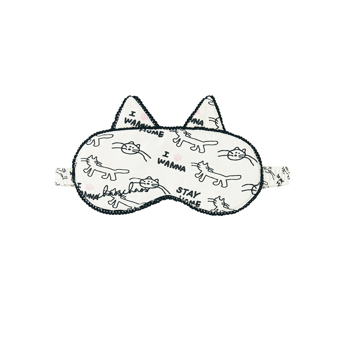 Ruffle Collar Cat Print Pajama Set