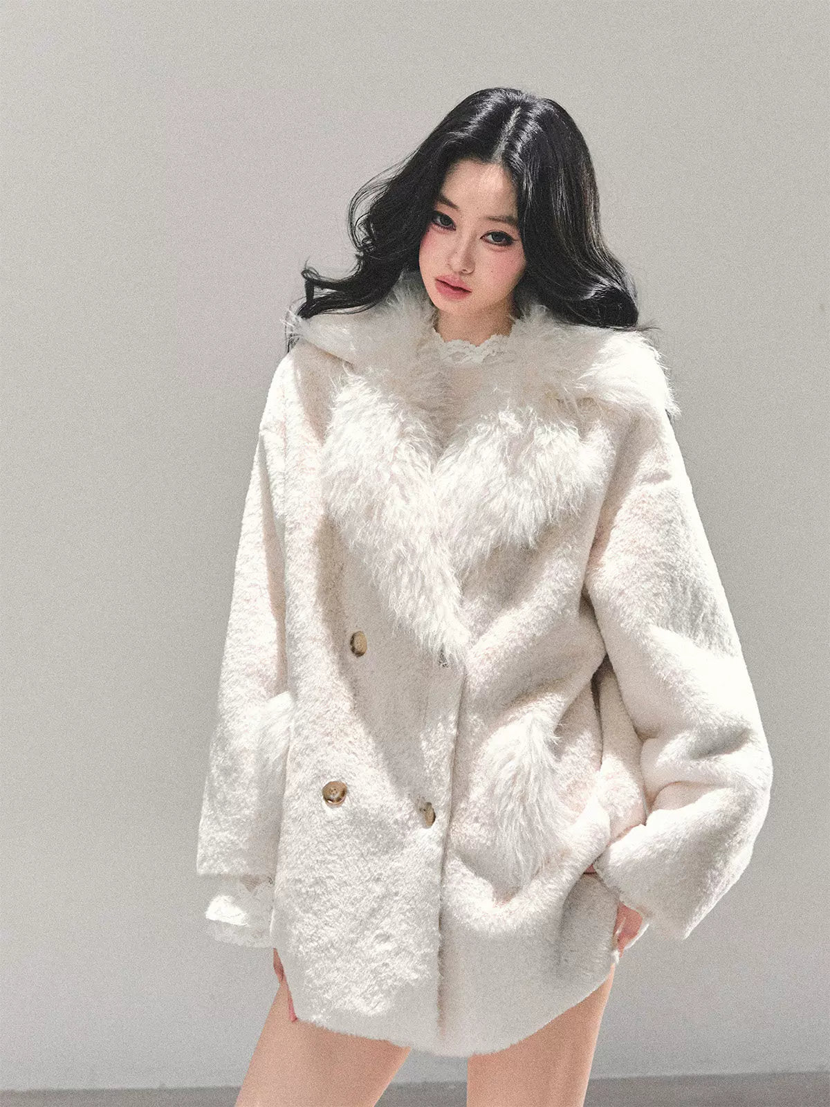 Shearling-Style Faux Fur Winter Coat
