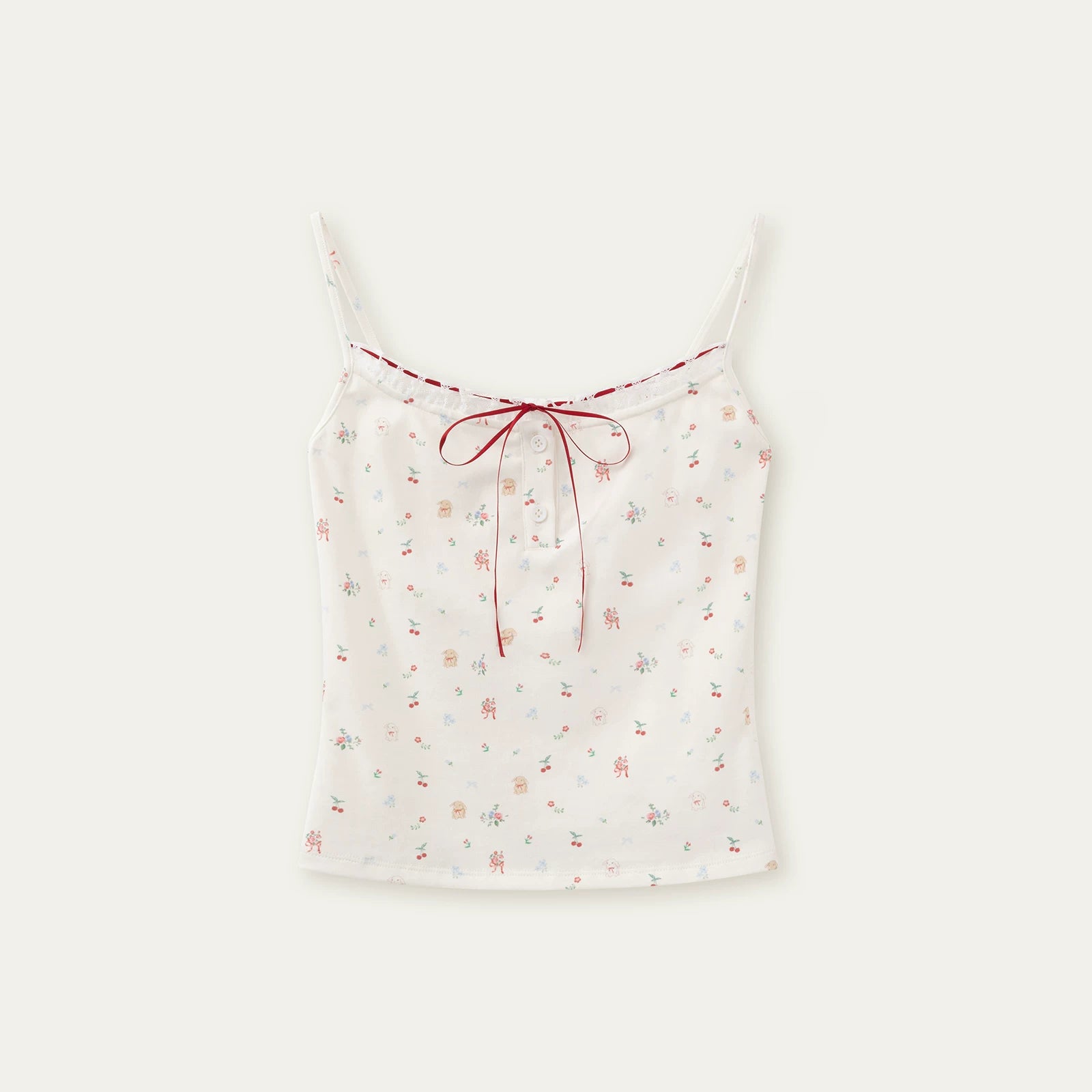 Sweet Oxygen Cotton Lace Trim Camisole