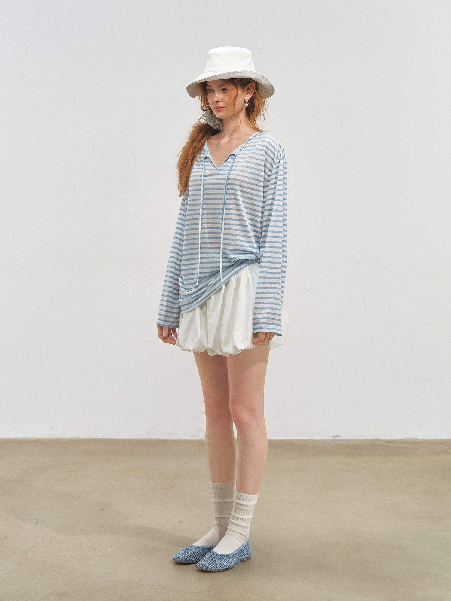 White Ballet-style Puff Midi Skirt - CHINASQUAD