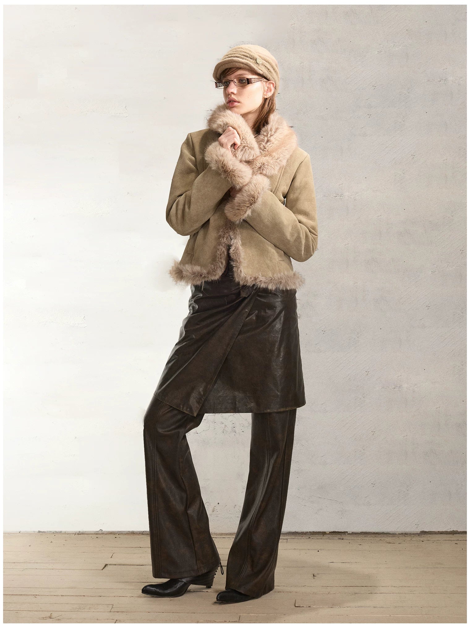 Wool-Blend Ruched Knit Cap