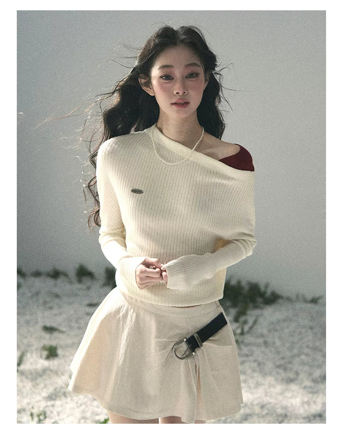 Ash Memories Off-Shoulder Knit Top