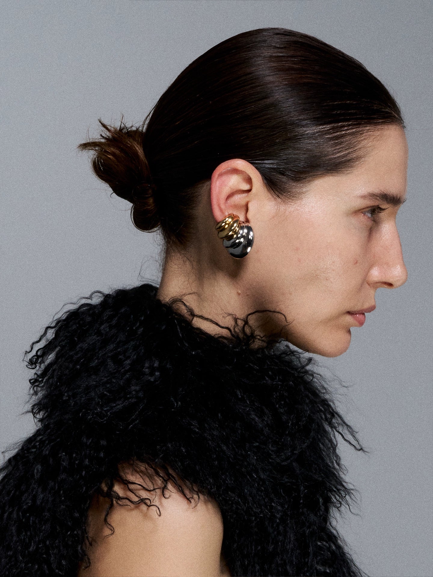 Reshaped Romance Dual-Layer Metal Hoop Earrings