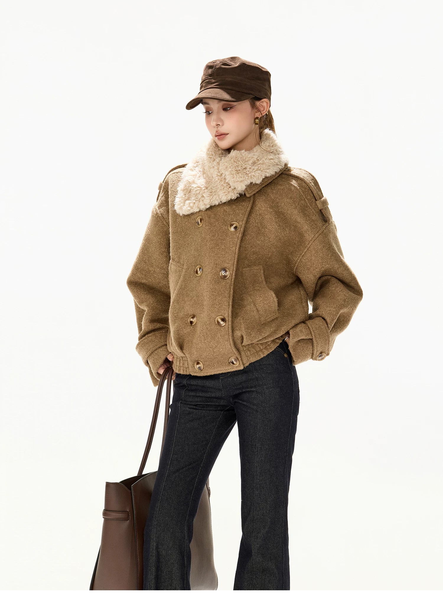 Double-Breasted Wool-Blend Jacket